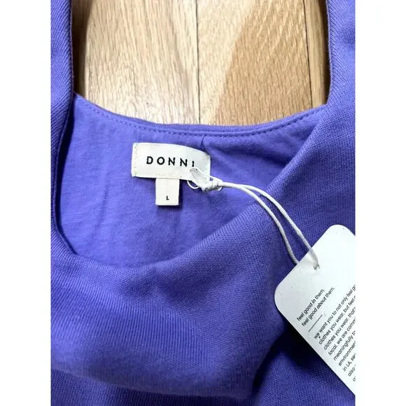 Donni Eco Fleece Sporty Bra Lavender NEW (size L) - Picture 4 of 5